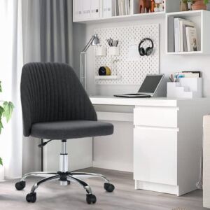 Home Office Desk Chair – Adjustable Rolling Chair, Armless Cute Modern Task Chair for Office, Home, Make Up,Small Space, Bed Room