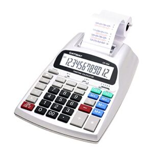 New & Improved 2022 Printing Calculator with 12 Digit LCD Display Screen, 2.03 Lines/sec, Two Color Printing, Adding Machine for Accounting Use, AC Adapter Included (Silver)