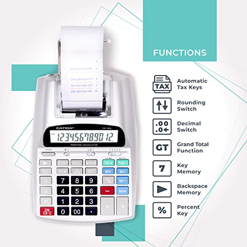 New & Improved 2022 Printing Calculator with 12 Digit LCD Display Screen, 2.03 Lines/sec, Two Color Printing, Adding Machine for Accounting Use, AC Adapter Included (Silver) | The Storepaperoomates Retail Market - Fast Affordable Shopping