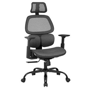 Office Chair Desk Chair,Computer Chair with Arms Lumbar Support Swivel Rolling Ergonomic High Back Mesh Task Chair for Men,Grey