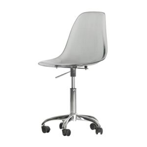 South Shore Annexe Acrylic Office Chair with Wheels, Gray
