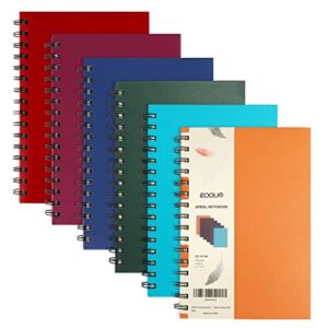 EOOUT 6 Pack Hardcover Spiral Notebook, A5 Spiral Journals, College Ruled, 5.5″x8.5″, Assorted Jewel Colors, 160 Pages, for Work, School, Christmas Gifts