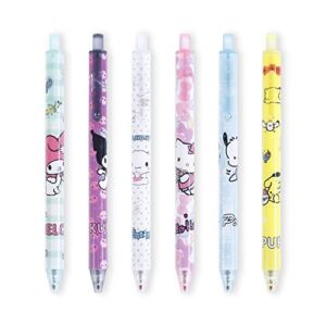 G-Ahora 6 Pcs Anime Gel Pen Kitty Melody Black Ink 0.5mm Ballpoint Pens School Supplies for Girls (with 10 pen refills)