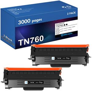 Inkalfa TN730 TN760 Toner Cartridge Compatible Replacement for Brother TN760 TN-760 TN 760 TN-730 for HL-L2395DW MFC-L2710DW HL-L2350DW MFC-L2750DW DCP-L2550DW Printer (2 Pack, Toner TN-730/TN-760)