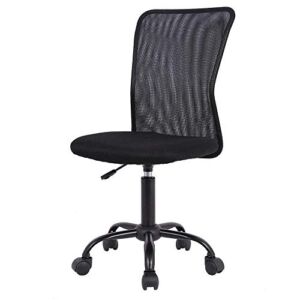 1 Pcs Mid-Back Mesh Office Chair Computer Task Swivel Seats, Black