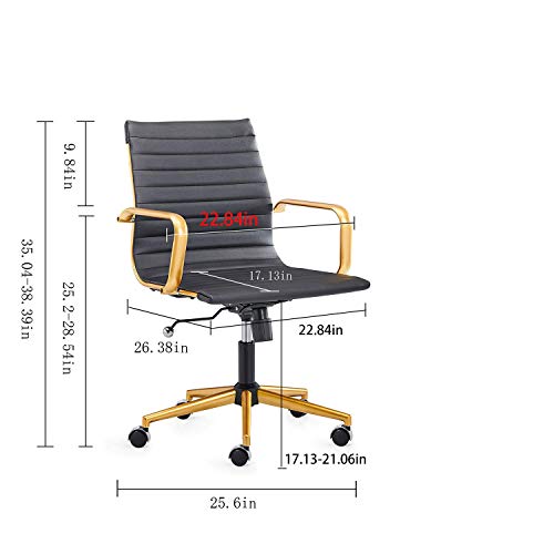 Black and Gold Office Chair Gold Home Office Chair Functional Ergonomic Leather Office Chair Comfortable Office Big Chair Swivel Rolling Computer Desk Chair with Lumbar Support 320+lb Gold Black | The Storepaperoomates Retail Market - Fast Affordable Shopping