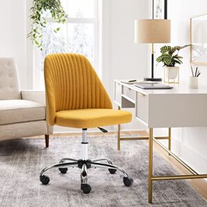 Home Office Desk Chair – Adjustable Rolling Chair, Armless Cute Modern Task Chair for Office, Home, Make Up,Small Space, Bed Room