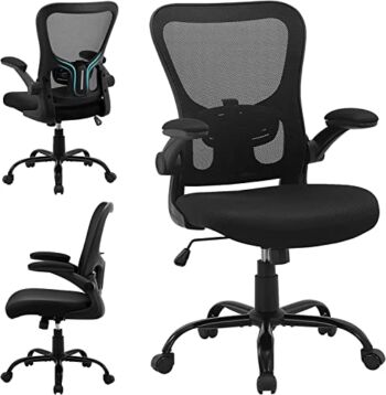 Office Chair Ergonomic Desk Chair – Mesh Adjustable Height Computer Chair with Lumbar Support and Flip-up Armrests, BIFMA Swivel Executive Task Chair for Home Office（Black） | The Storepaperoomates Retail Market - Fast Affordable Shopping