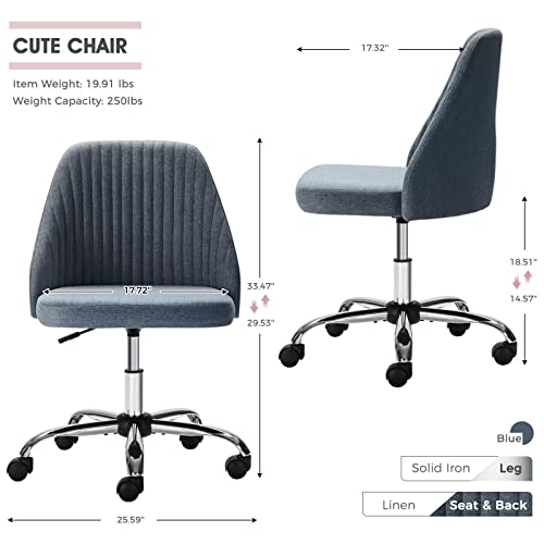Home Office Desk Chair – Adjustable Rolling Chair, Armless Cute Modern Task Chair for Office, Home, Make Up,Small Space, Bed Room | The Storepaperoomates Retail Market - Fast Affordable Shopping