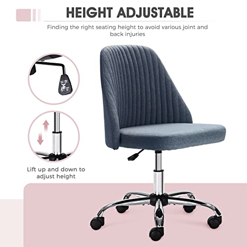 Home Office Desk Chair – Adjustable Rolling Chair, Armless Cute Modern Task Chair for Office, Home, Make Up,Small Space, Bed Room | The Storepaperoomates Retail Market - Fast Affordable Shopping