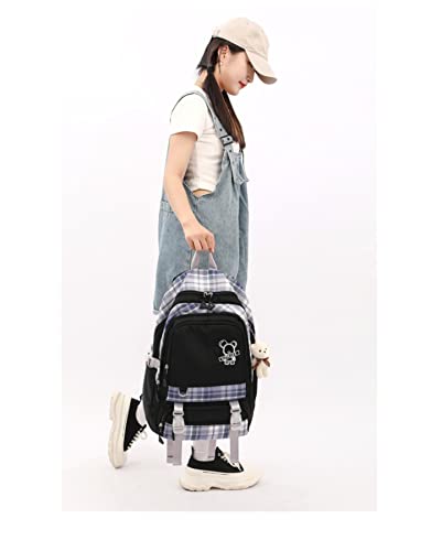 Cute Aesthetic Backpack for Teens Girls Boys College High Middle School Student Lightweight Book Bag Casual Kawaii Daypacks (E-Black Aesthetic Backpack) | The Storepaperoomates Retail Market - Fast Affordable Shopping