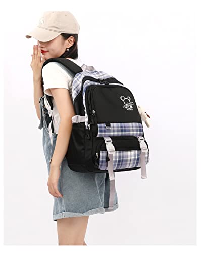Cute Aesthetic Backpack for Teens Girls Boys College High Middle School Student Lightweight Book Bag Casual Kawaii Daypacks (E-Black Aesthetic Backpack) | The Storepaperoomates Retail Market - Fast Affordable Shopping