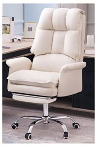 Office Chair Desk Chair Office Gaming Recliner Chair High Back Desk Chair Executive Computer Swivel Chair Ergonomic with Footrest Mesh Chair Computer Chair Work Chair (Color : White)