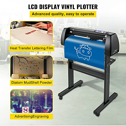 VEVOR Vinyl Cutter Machine, 28inch Vinyl Plotter, LCD Display Plotter Cutter, Adjustable Double-Spring Pinch Rollers Sign Cutting Plotter, Plotter with Signmaster Software for Design and Cut | The Storepaperoomates Retail Market - Fast Affordable Shopping