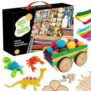 Goody King Kids Arts & Crafts Vault Supplies – 1100+ Materials Art and Craft Kit Toy Busy Board Box for Kid Girls Boys Teens Age 4 5 6 7 8-12 Gifts Storage Crafting Box Art Set School Gift Creative
