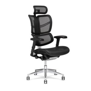 X-Chair XG-Wing Management Task Chair, Black K-Sport Mesh Fabric with Headrest – Ergonomic Office Seat/Split-Back Design/Dynamic Variable Lumbar Support/Floating Recline/Perfect for Long Work Days