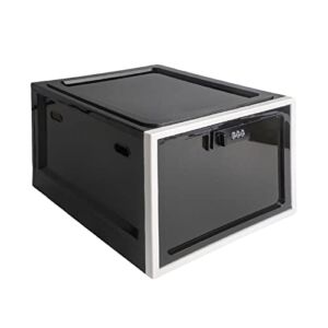 Colcolo Lockable Box, Compact Childproof Stackable Lock Box for, Black and White