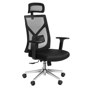 Guazmon Office Chair, High Back Computer Chair with Adjustable Lumbar Support.3D Armrest and Adjustable headrest,Desk Chair with tilt Function and Position Lock Load Capacity up to 150kg