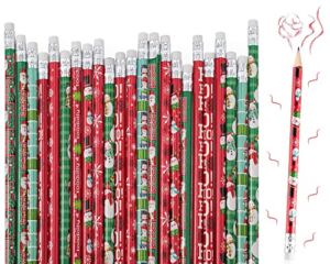 48 Pieces Scented Pencils Christmas Pencils Fruit Fragrance Holiday Pencils for Kids, Winter Pencils with Santa Snowflake Snowman Christmas Pencils and Erasers for Xmas Present Party Favors Supplies