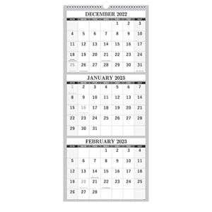 2023 Wall Calendar – 3 Month Calendar 2023 Vertical Display, 2023 Calendar 14 Months, from Dec 2022 – Jan 2024, 11″ x 26″, Large Monthly Calendar, Lay- Flat, Holidays, Blocks, Perfect for Planning
