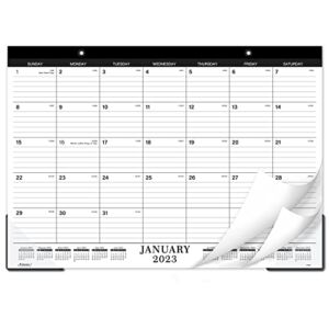 2023 Desk Calendar – Desk/Wall Calendar 2023 with Corner Protector, Standard,Thick Paper, 17″ x 12″, January 2023 – December 2023 – Ruled Blocks
