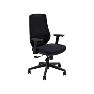 Vari Essential Task Chair (VariDesk) – Adjustable Ergonomic Home Office Chair with Armrests & Rolling Casters – Easy Assembly Computer Chair with Breathable Mesh & Lumbar Support (Black)