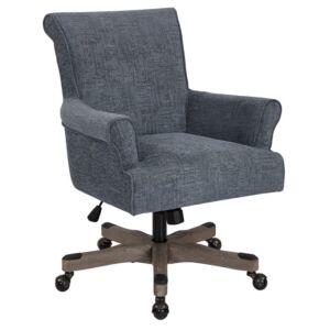 UrbanPro Contemporary Office Chair in Navy Fabric with Grey Wash Wood