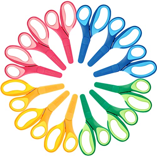 Huhuhero Kids Scissors, 5” Small Safety Scissors Bulk Blunt Tip Toddler Scissors, Soft Grip Right/Left Handed Kid scissors for School Classroom Children Craft Art Supplies, Assorted Colors, 12-Pack | The Storepaperoomates Retail Market - Fast Affordable Shopping