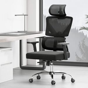 Hbada E2 Ergonomic Office Chair Mesh Desk Chair with Lumbar Support, Recliner Computer Chair, Black