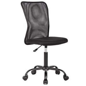 Tyyps Mesh Ergonomic Office Chair Computer Desk -250lbs Mid Back with Lumbar Support Height Adjustable No Armrest Executive Rolling Swivel Task Chair, Black