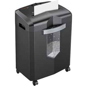 Bonsaii 10 Sheet Micro Cut Paper Shredder, 30-Minute Home Office Heavy Duty Shredder for CD, Credit Card, Mails, Staple, Clip, with 4 Casters & 4.2 Gal Pullout Bin (C266-B)
