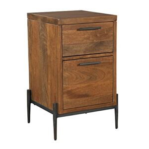 Solid Wood Brown 2-Drawer File Cabinet Modern Contemporary Urban