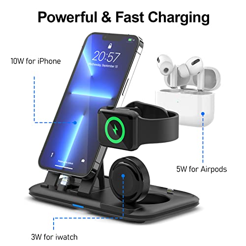 OLEBR 3 in 1 Charging Station for Multiple Devices Apple Bedside Charging Stand for iPhone and Apple Watch 7/6/SE/5/4/3/2/1 Charging Dock for AirPods Pro/3/2/1 (with 12W Fast Charger) Black | The Storepaperoomates Retail Market - Fast Affordable Shopping