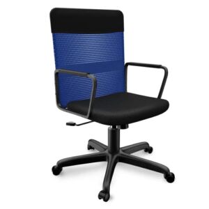 HLDIRECT Office Chair Desk Chair Mesh Office Chair Height Adjustable Study Swivel Chair Comfortable Mid-Back Chair with Armrests and Mesh Breathable Backrest, Blue