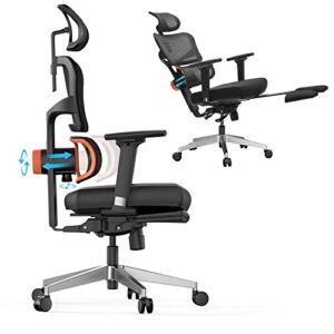 Newtral First Ergonomic Chair Adaptive Lower Back Support Reduces Lumbar 50% Pressure｜auto Chasing Mechanism ｜Adjustable Headrest&Footrest｜4D Mesh