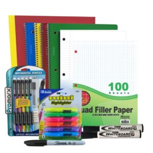 Back to School School Supply Basics for High School and College Students – School Supply Bundle – 28 Pieces