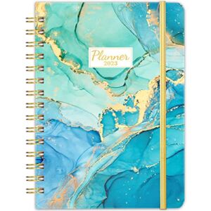 2023 Planner – Planner/Calendar 2023, Jan – Dec 2023, 2023 Planner Weekly and Monthly with Tabs, 6.4″ x 8.5″, Hardcover with Back Pocket, Elastic Closure, Twin-Wire Binding, Daily Organizer – Green