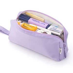 HVOMO Pencil Case, soft Pencil Pouch,Durable Pencil Bag,Simple Stationery Bag,School Office Aesthetic School Organizer for Teen Girls Adults(Purple)