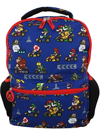 Nintendo Mario Kart Boys Girls Teen 16 Inch School Backpack (Blue, One Size) | The Storepaperoomates Retail Market - Fast Affordable Shopping