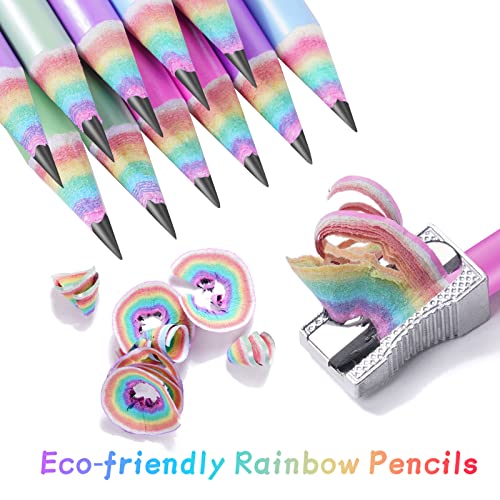 Ainiv 12PCS Eco-friendly Wood & Plastic Free Recycled Rainbow Paper Pencils #2 HB Pencils Number 2 Pencils Erasers Toppers with Pencil Sharpener, Macaron Colored Pencils for School and Office Supplies | The Storepaperoomates Retail Market - Fast Affordable Shopping