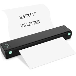 COLORWING Portable Printers Wireless for Travel Bluetooth Mobile Printer for Phone, Inkless Compact Printer for Laptop, Support 8.5″ X 11″ US Letter Size Thermal Paper (M08F-Letter)