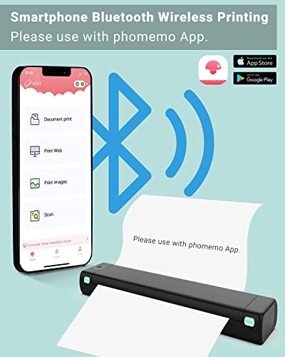 COLORWING Portable Printers Wireless for Travel Bluetooth Mobile Printer for Phone, Inkless Compact Printer for Laptop, Support 8.5″ X 11″ US Letter Size Thermal Paper (M08F-Letter) | The Storepaperoomates Retail Market - Fast Affordable Shopping