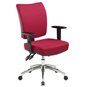 Pago Flash II Deluxe Ergonomic Burgundy Office Chair, Home Office Desk Chair with Multifunctional Mechanism, Lumbar Support, Adjustable Arms and Alloy Spider Base (Burgundy)