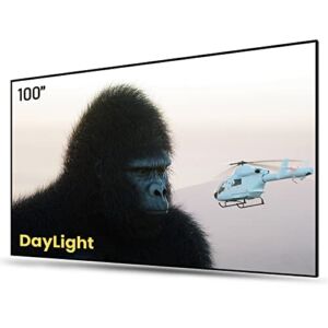 AWOL VISION 100″ UST Projector Screen for Bright Day Light Using, 85% Ambient Light Rejecting (ALR) Fresnel Projector Screen for Ultra Short Throw Projector, Fixed Frame, Active 3D, HDR -D100