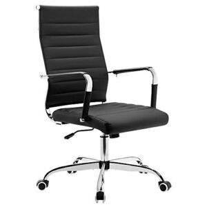 Dulcii High Back Office Chair, Dulcii Task Chair, Management Swivel Chair with Thick Cushion, Modern Desk Chair with Armrests for Executive, Conference (Black)