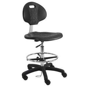 BenchPro Deluxe Drafting Stool – ESD Anti Static Ergonomic Polyurethane Chair. Seat Ht Adj. (21″-31″) 18” Adj. Footring – Heavy Duty Easy to Clean – Nylon Base, 450 lbs Capacity