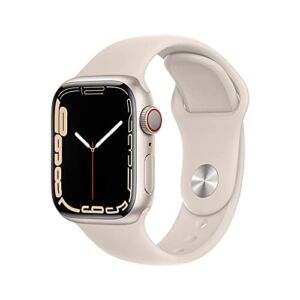Apple Watch Series 7 [GPS + Cellular 41mm] Smart Watch w/ Starlight Aluminum Case with Starlight Sport Band. Fitness Tracker, Blood Oxygen & ECG Apps, Always-On Retina Display, Water Resistant