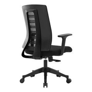 AOSKY Home Office Chair Desk Chair – Ergonomic Mesh Backrest Height Adjustable Armrest Leaning Adjustable Computer Chair (Black Back)