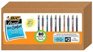 BIC Mechanical Pencils Xtra Comfort – With Erasers – Fine Point 0.5mm -80 Count Pack – Assorted Colors – Bulk Mechanical Pencils for School or Office Supplies