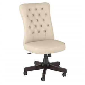 Bush Business Furniture Arden Lane High Back Tufted Office Chair, Antique White Leather